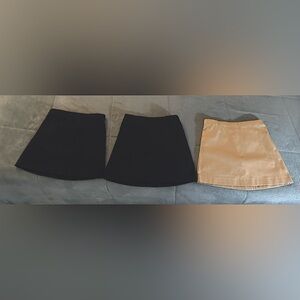 NWOT - (3) Lands end girl SKORTS size (6) / bundle (2) blue (1) tan (uniform)